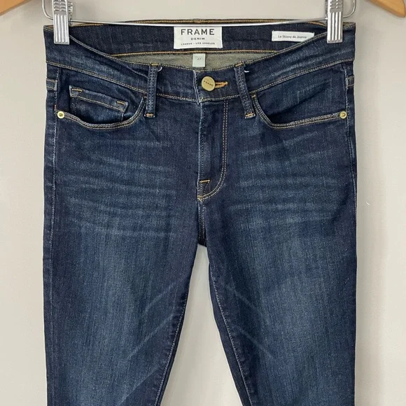 Frame denim Le Skinny de Jeanne dark wash jeans - Picture 2 of 12